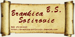 Brankica Sotirović vizit kartica